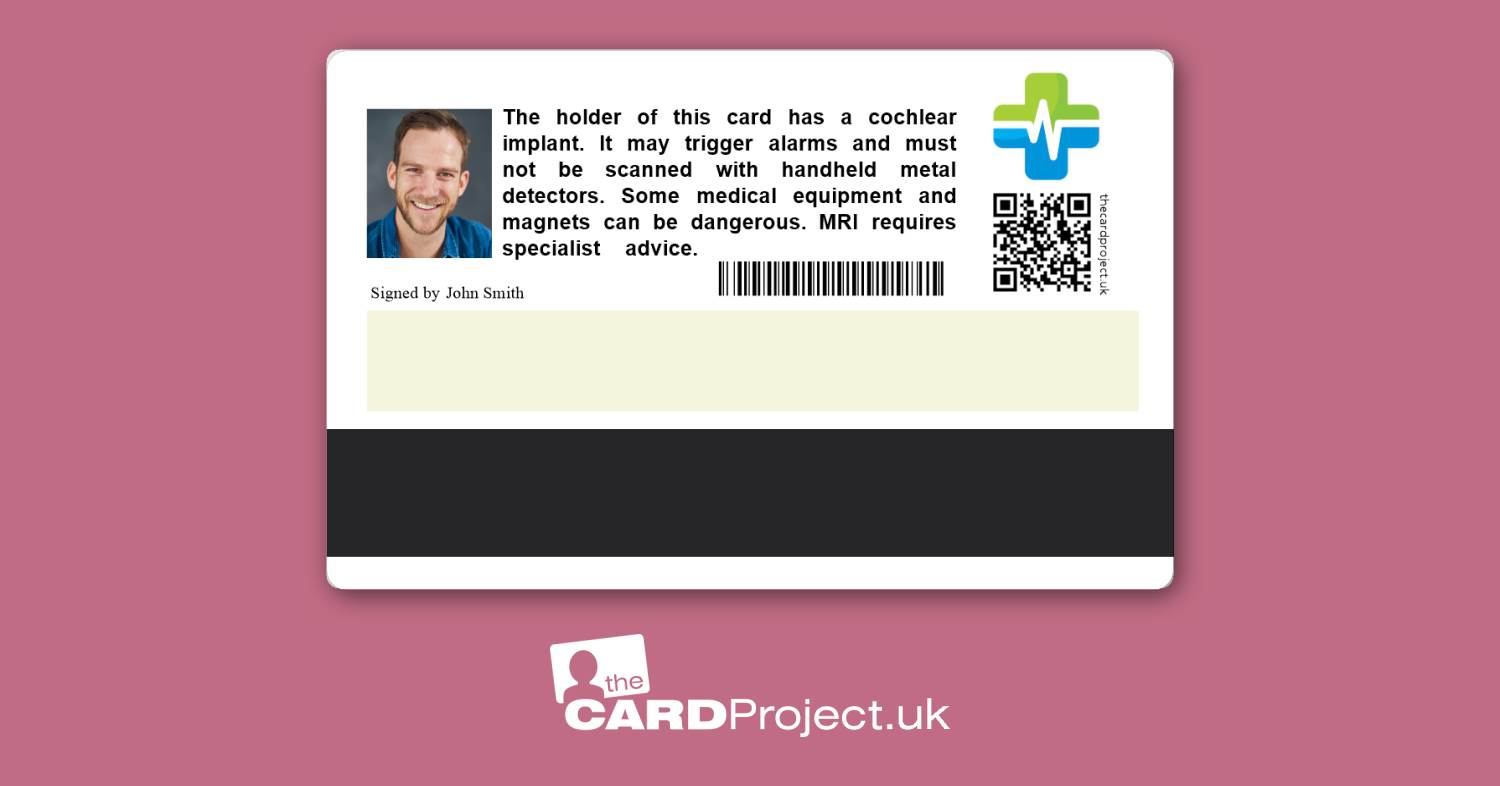 Cochlear Implant Premium Photo ID Card (REAR)